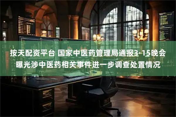 按天配资平台 国家中医药管理局通报3·15晚会曝光涉中医药相关事件进一步调查处置情况